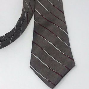 SHEFFORD Mens Necktie TIE Beige Burgundy Diagonal